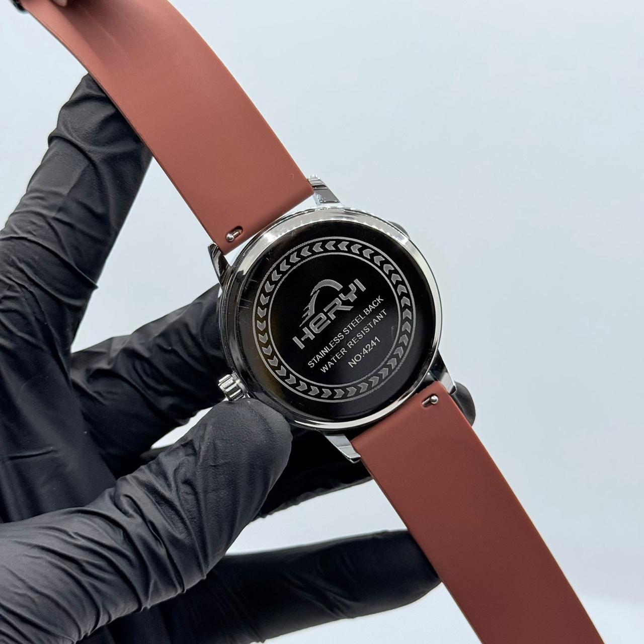 casino watch with Brown strap - watch forge