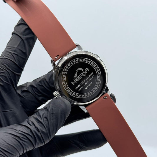 casino watch with Brown strap - watch forge