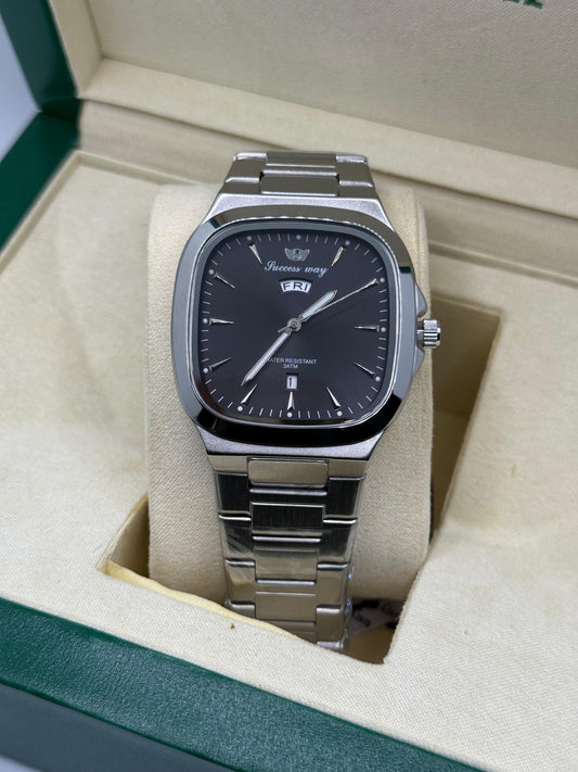 Success way silver with black dial DAY & DATE - watch forge