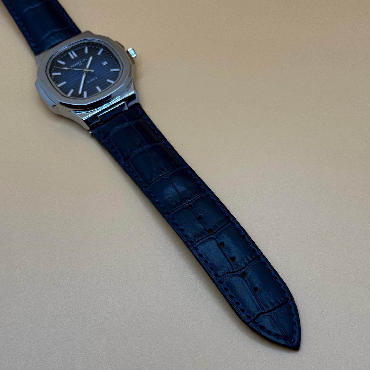 MARTIN blue dial with blue leather strap watch - watch forge