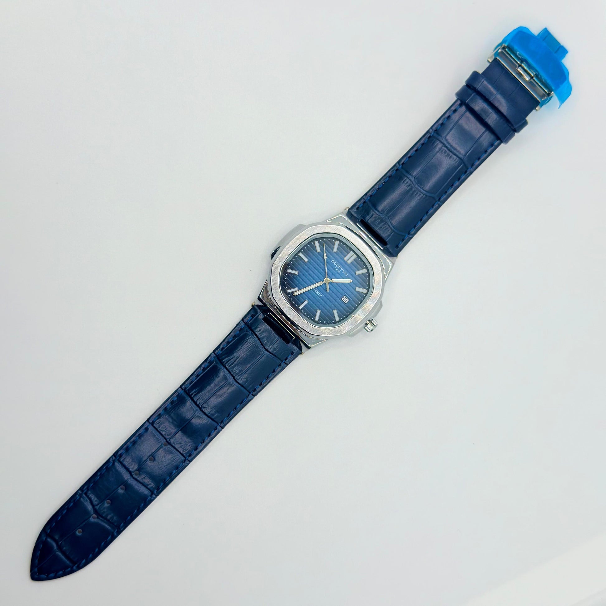 MARTIN blue dial with blue leather strap watch - watch forge