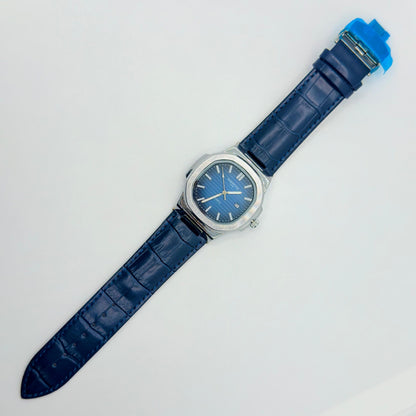 MARTIN blue dial with blue leather strap watch - watch forge