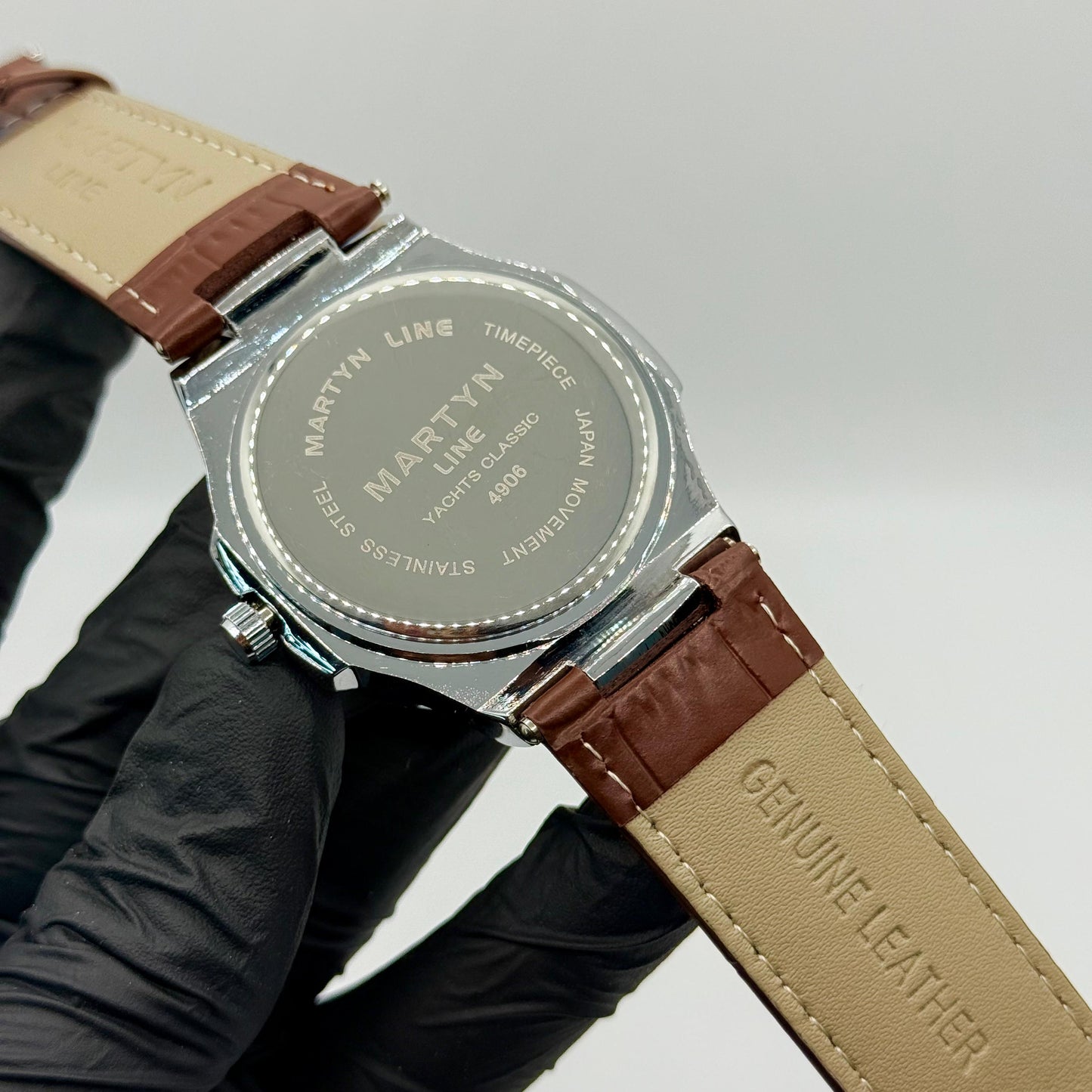 MARTIN white dial with brown  leather strap watch - watch forge
