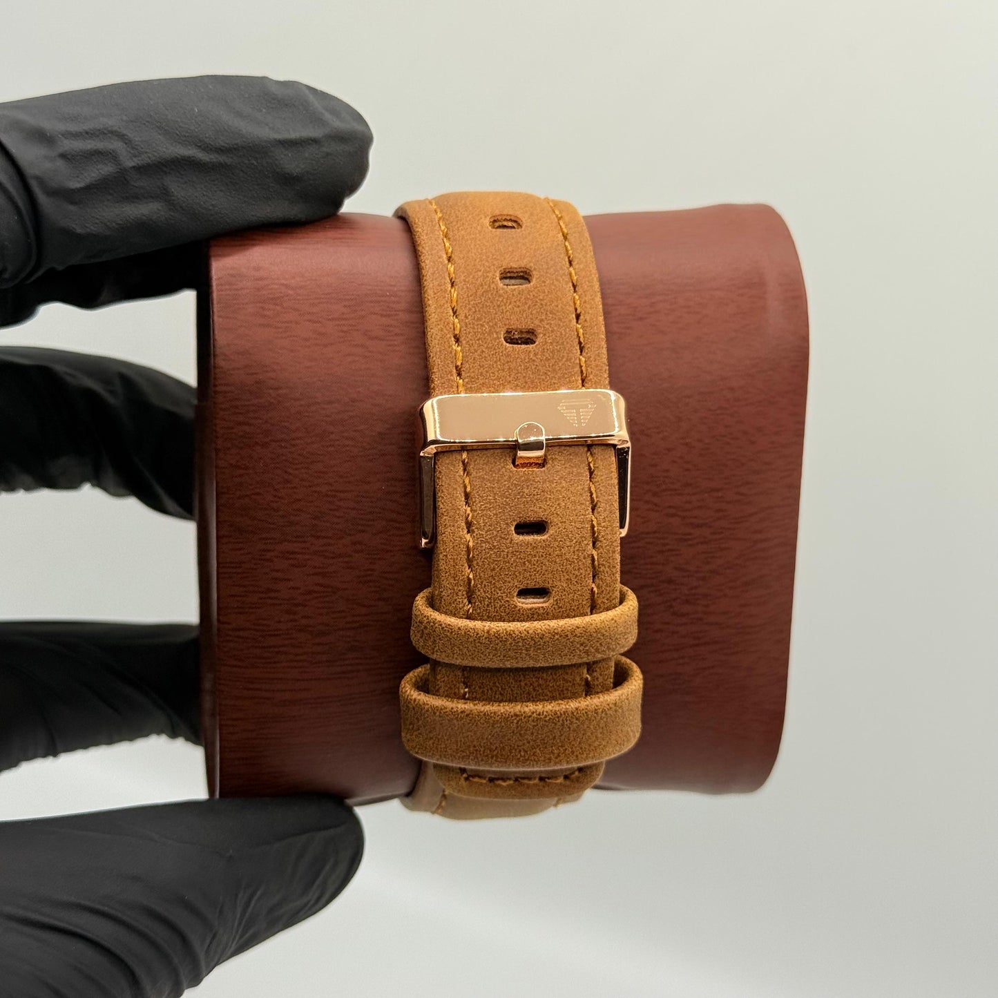 TOMI bronze colour strap with square dial watch - watch forge