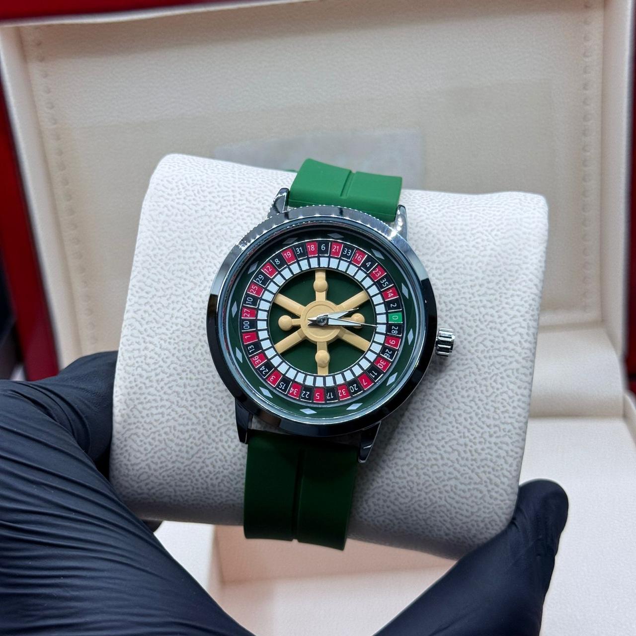 Casino watch with green strap - watch forge