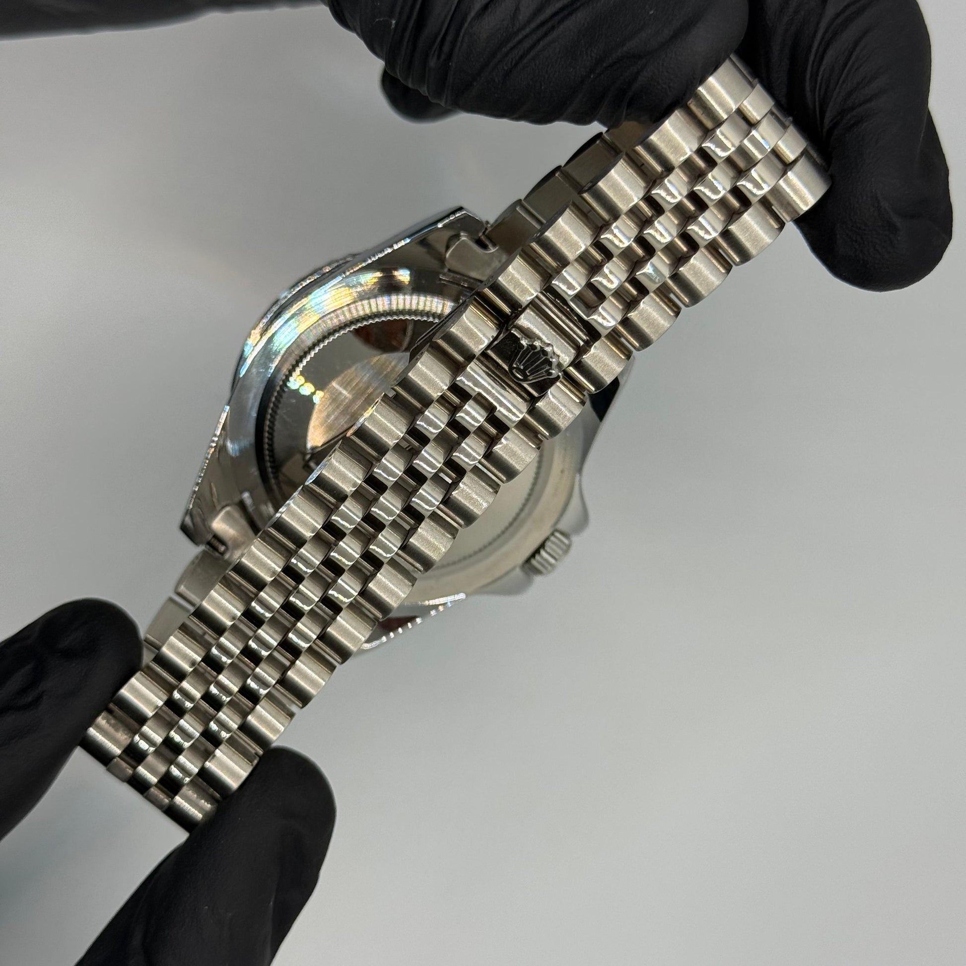 Rolex submariner silver with blue rotating dial with date - watch forge