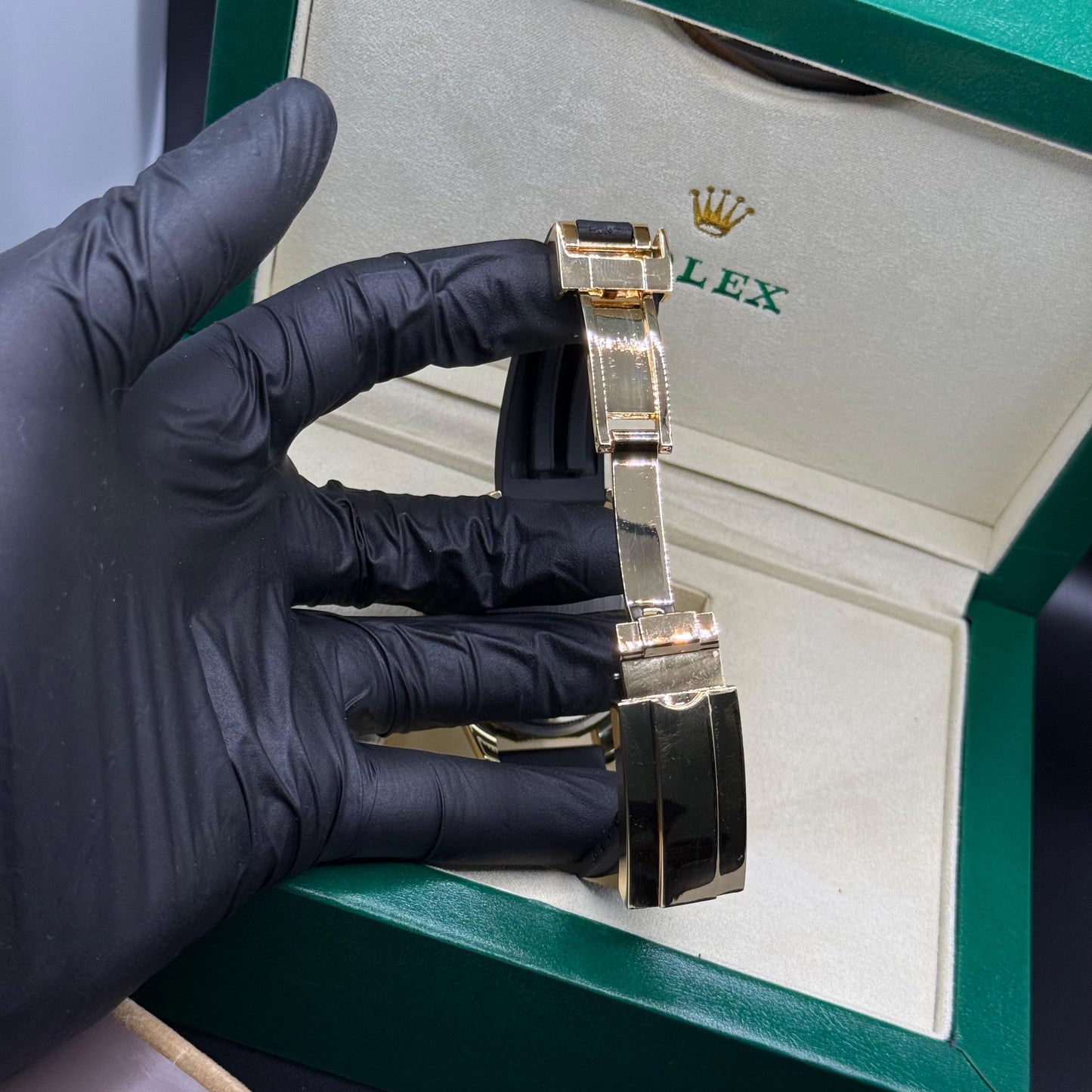 Rolex submariner strap with rotating golden & black dial  date just - watch forge