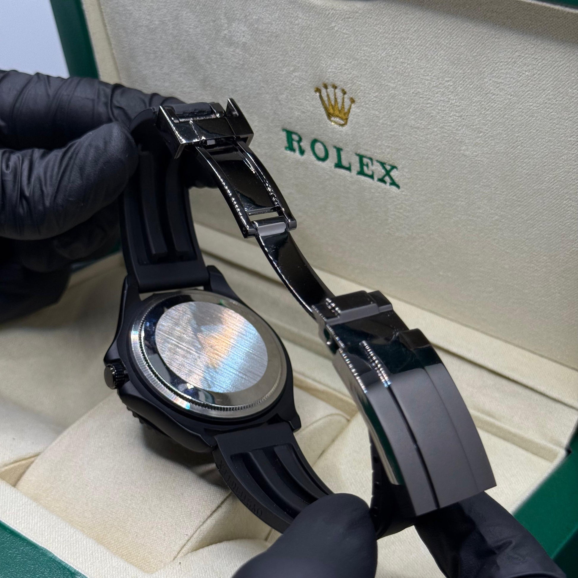 Rolex submariner strap with rotating  black dial  date just - watch forge