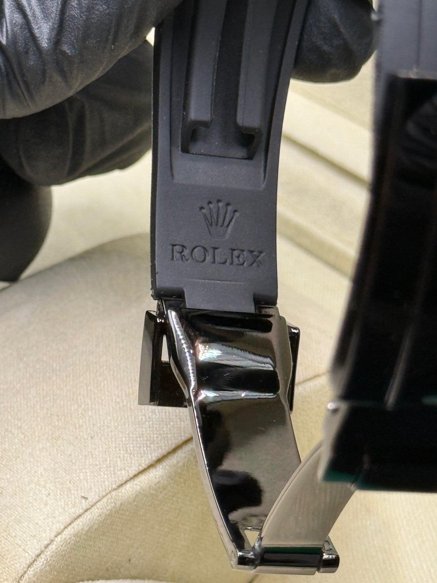 Rolex submariner strap with rotating  black dial  date just - watch forge