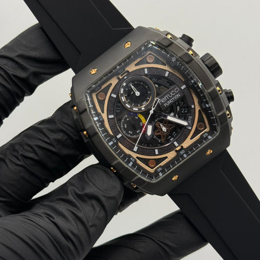 Ferrucci Stop watch  black  strap  with 1 year warranty - watch forge