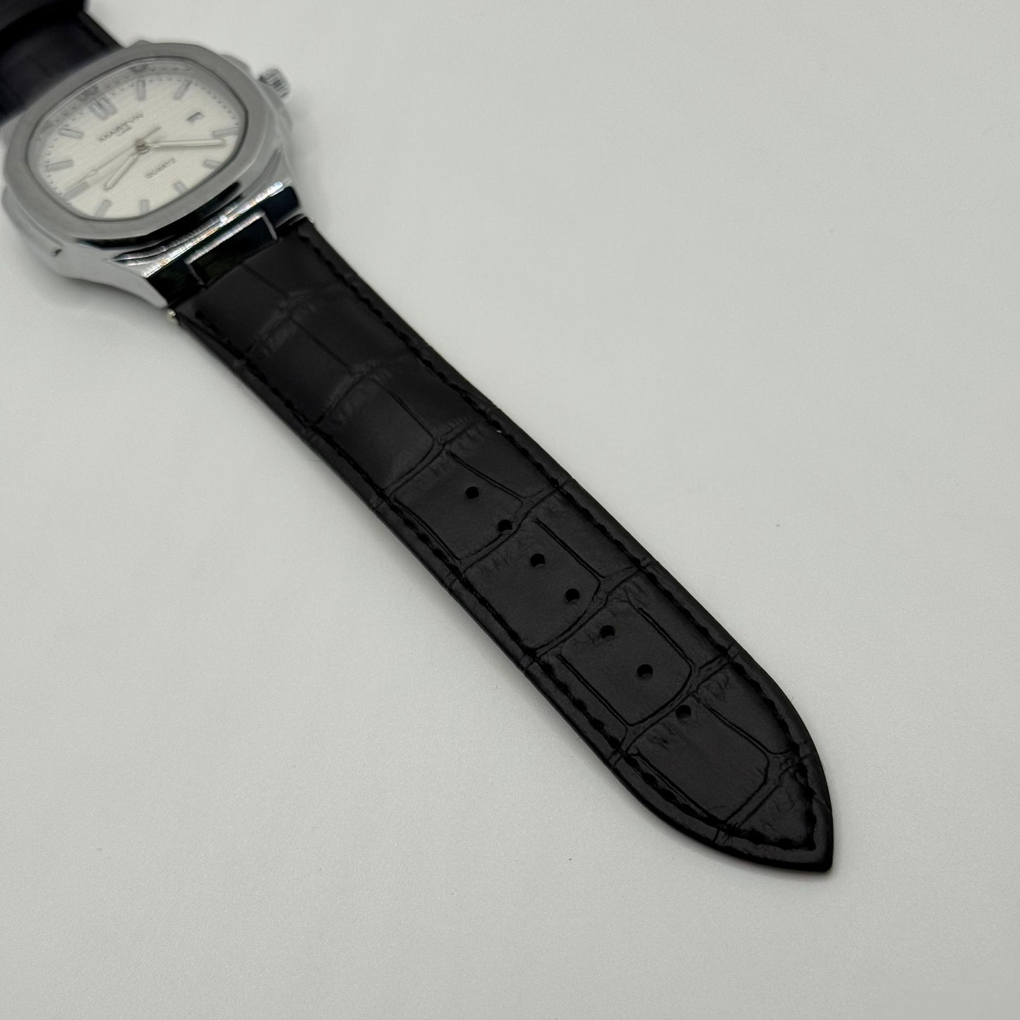 MARTIN white dial with black leather strap watch - watch forge