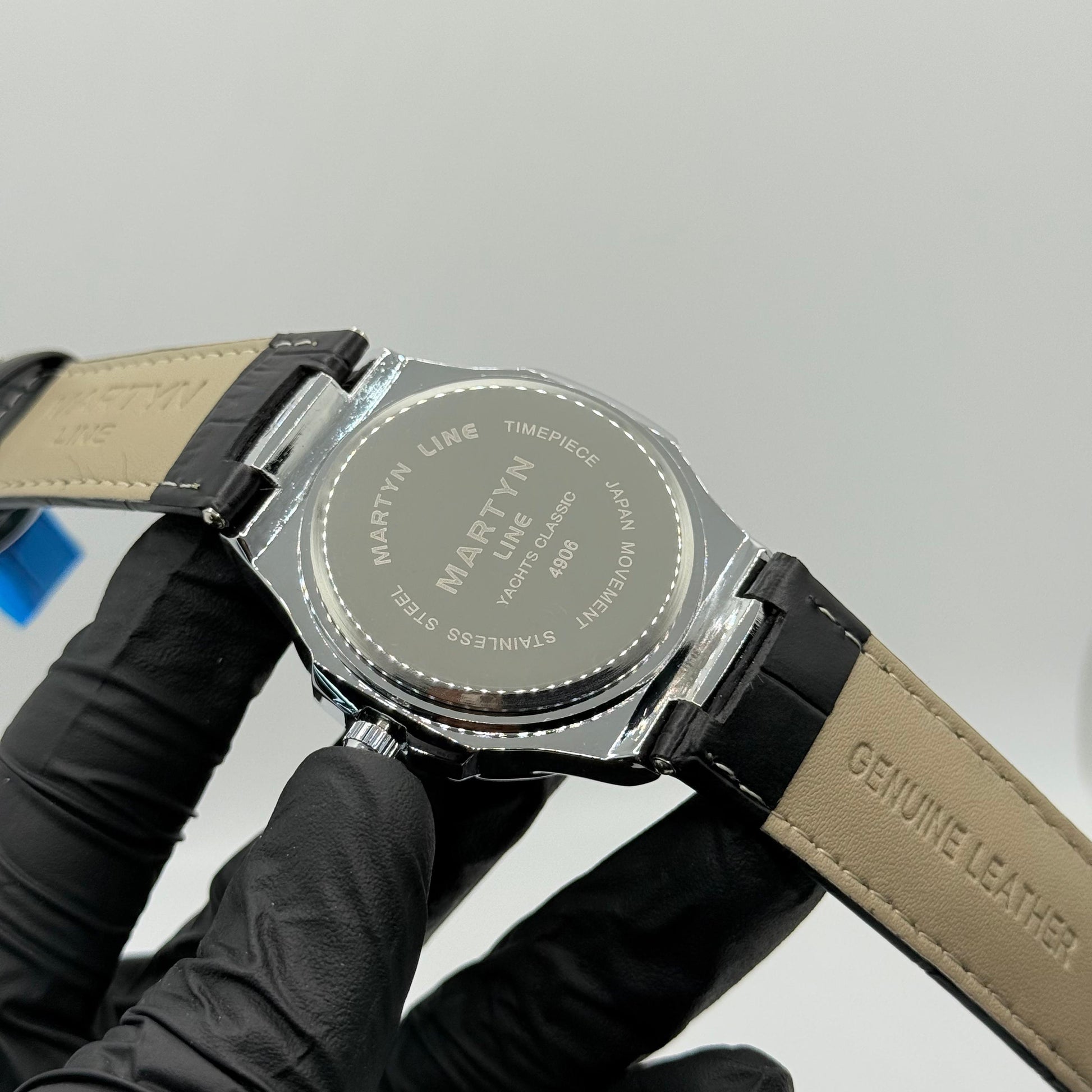 MARTIN white dial with black leather strap watch - watch forge