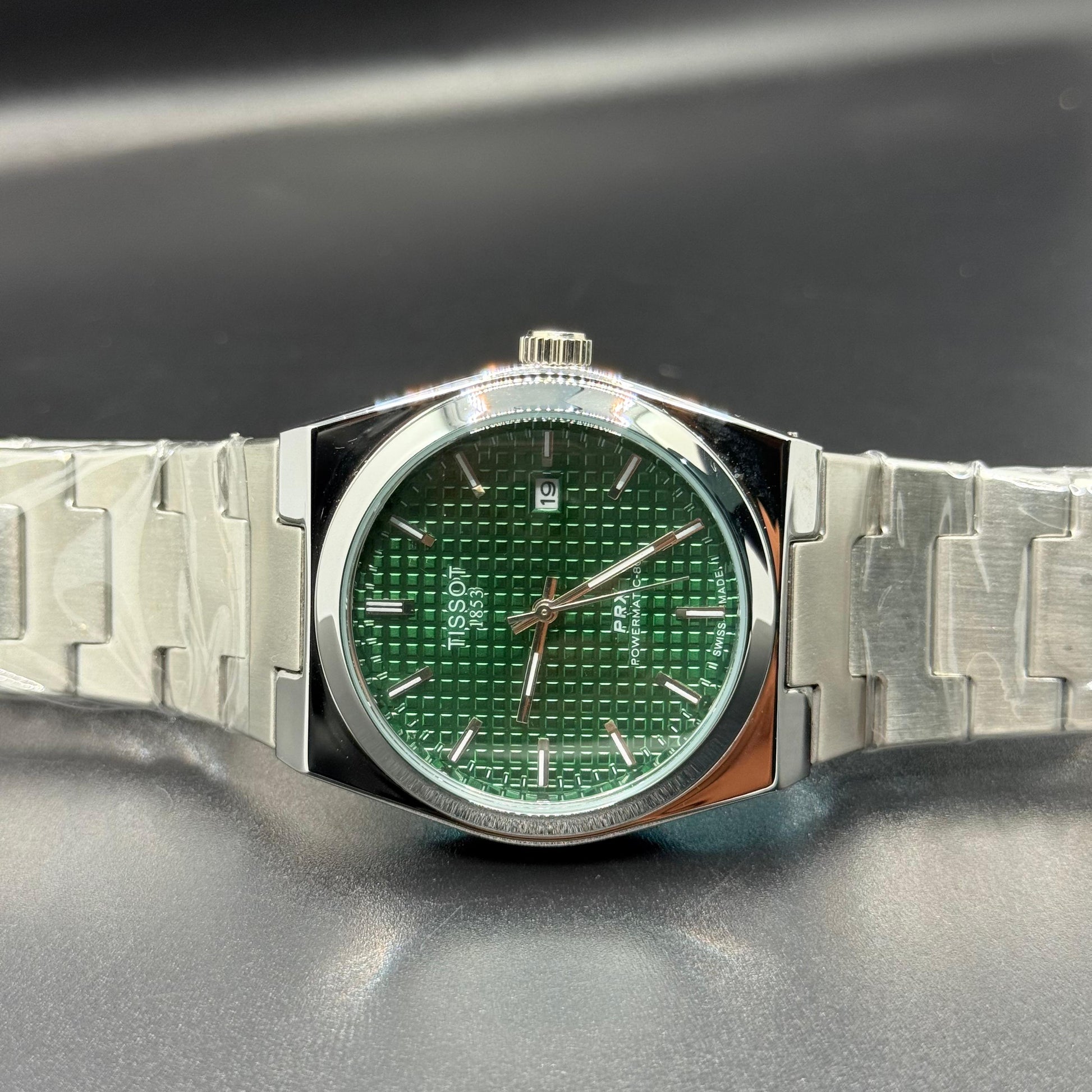 TISSOT PRX Green dial with silver chain - watch forge