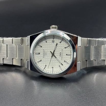TISSOT PRX white dial with silver chain - watch forge