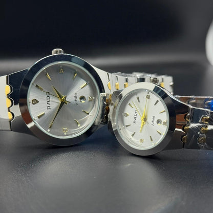 RADO couple watch jublie  with white dial DATE just - watch forge